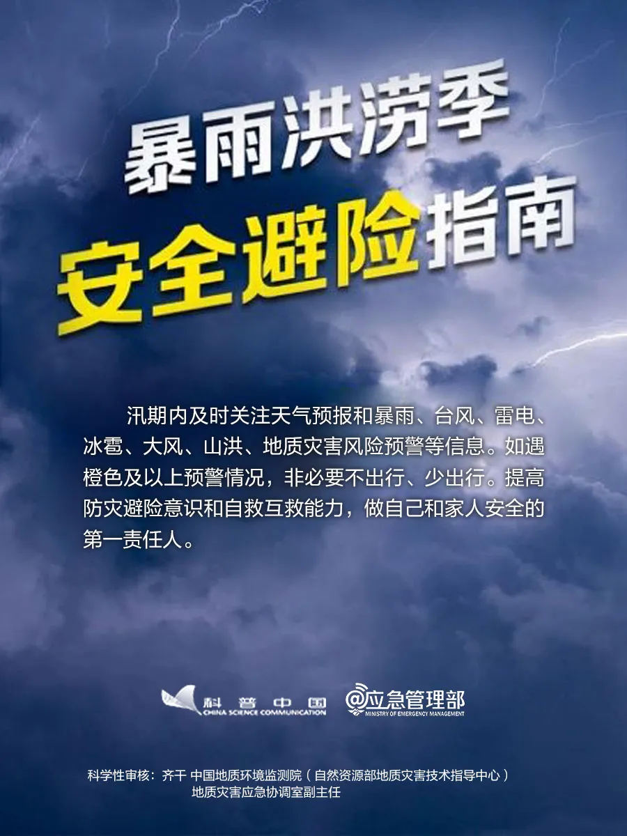 【安全生产 警钟长鸣】汛期避险须知要了解