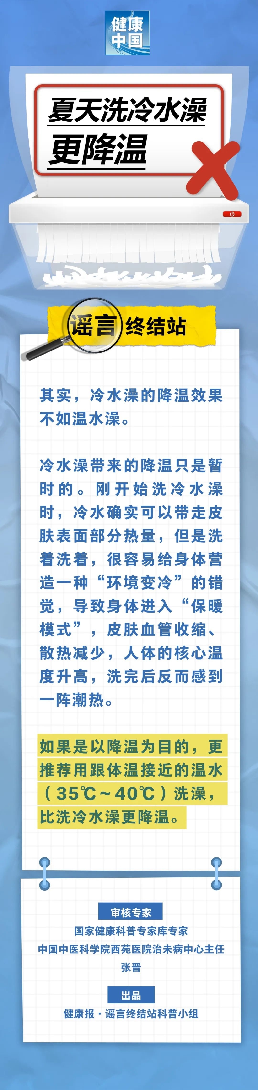【健康科普】夏天洗冷水澡更降温……是真是假？｜谣言终结站