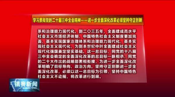学习贯彻党的二十届三中全会精神——进一步全面深化改革必须坚持守正创新