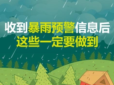 收到暴雨预警信息后 这些一定要做到