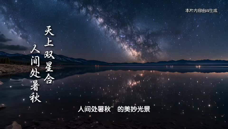 处暑至，暑云散，凉风起。AIGC赋能呈现“天上双星合，人间处暑秋”的别致画卷。人们奋力拼搏，不懈努力，共绘收获与希望的新