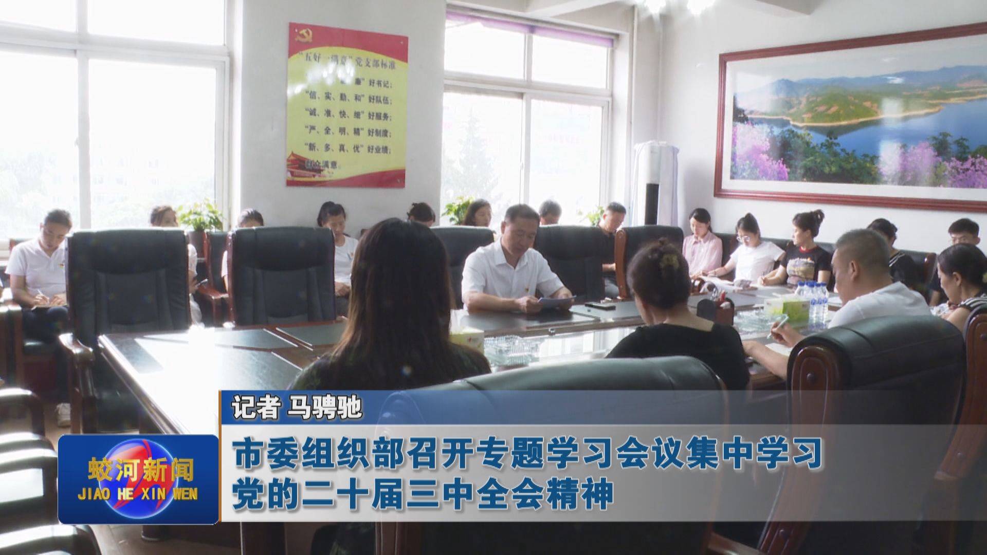 【学习贯彻党的二十届三中全会精神】蛟河市委组织部召开专题学习会议集中学习党的二十届三中全会精神