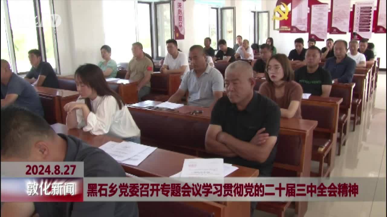 黑石乡党委召开专题会议学习贯彻党的二十届三中全会精神