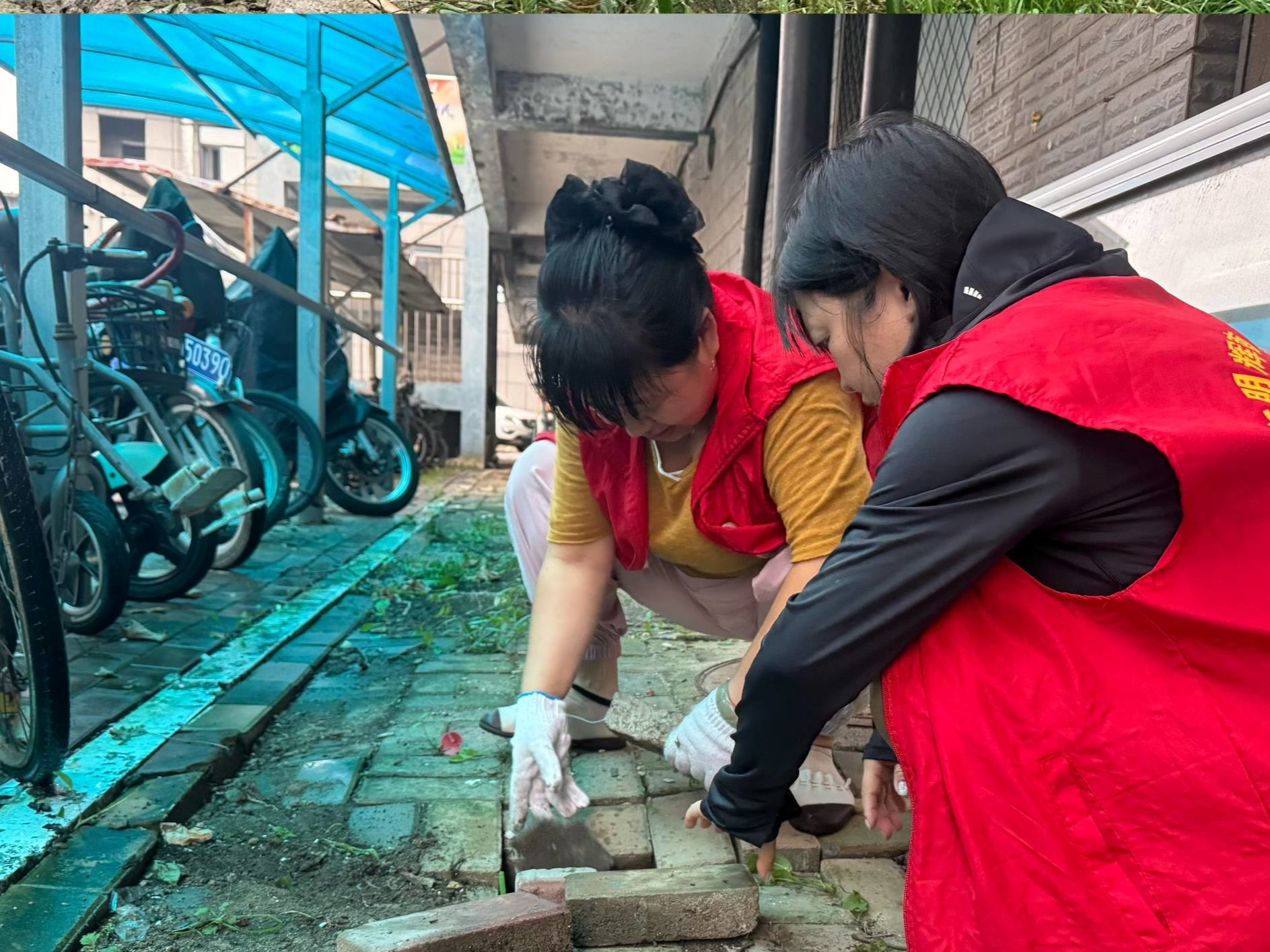 辉南县西凤街道爱国社区持续到小区清理环境卫生