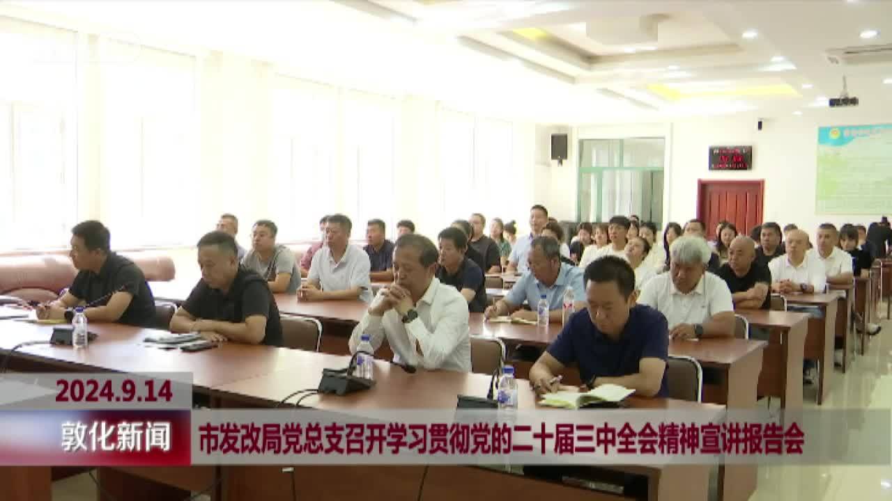 市发改局党总支召开学习贯彻党的二十届三中全会精神宣讲报告会