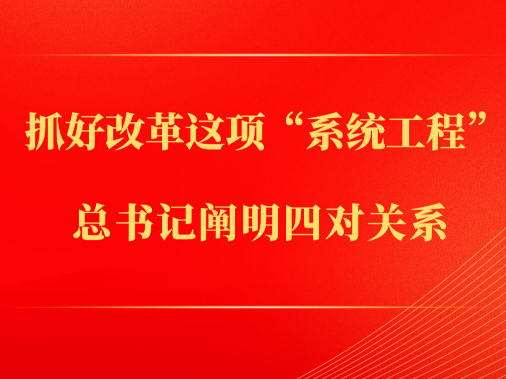 第一观察｜抓好改革这项“系统工程”，总书记阐明四对关系