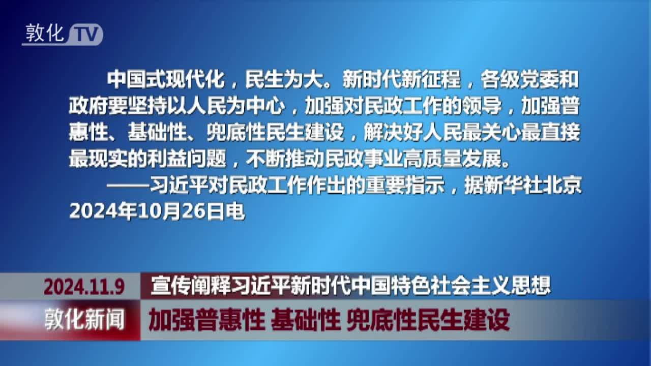 加强普惠性 基础性 兜底性民生建设