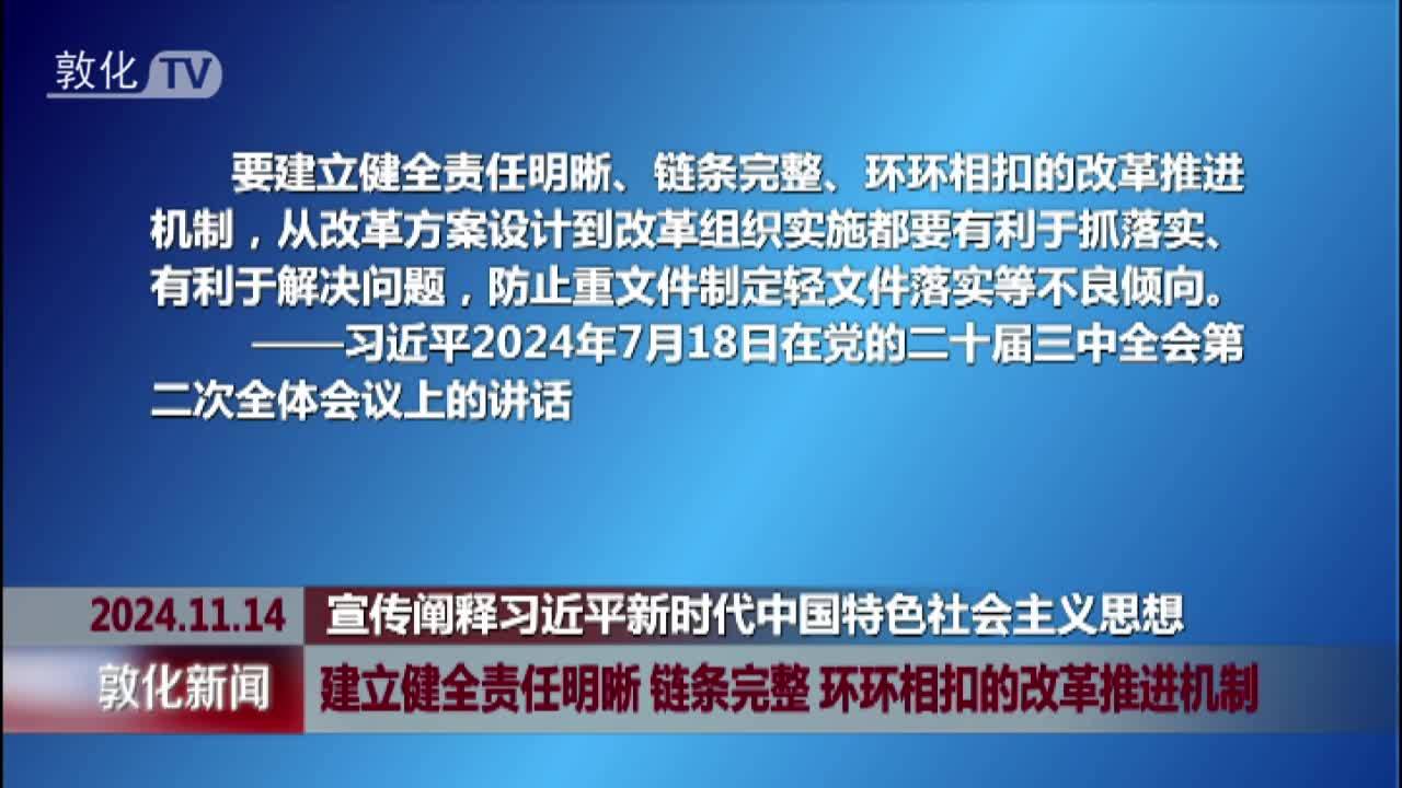 建立健全责任明晰 链条完整 环环相扣的改革推进机制