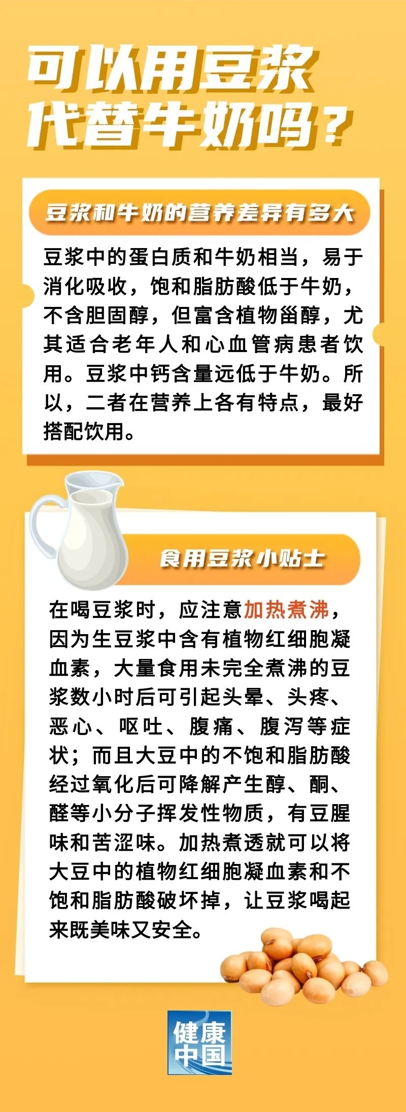 豆浆为何要煮沸后喝，与牛奶营养有啥差异？| 吃出健康来