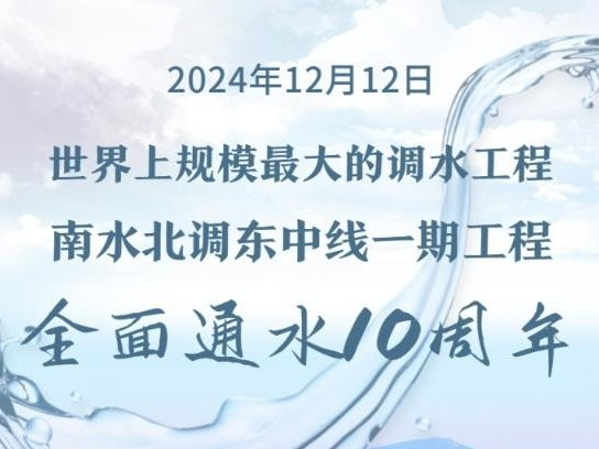 全面通水10周年！南水北调工程累计调水超767亿立方米