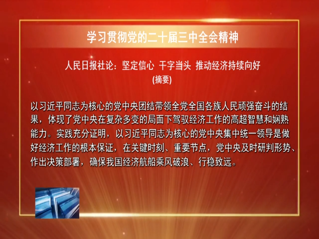 学习贯彻党的二十届三中全会精神