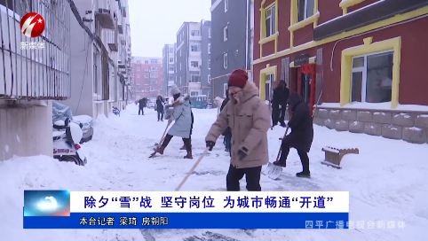 除夕“雪”战 坚守岗位 为城市畅通“开道”