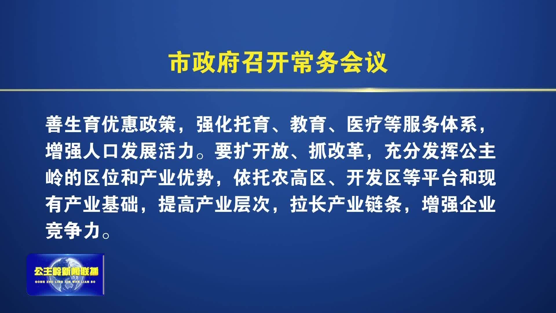 市政府召开常务会议