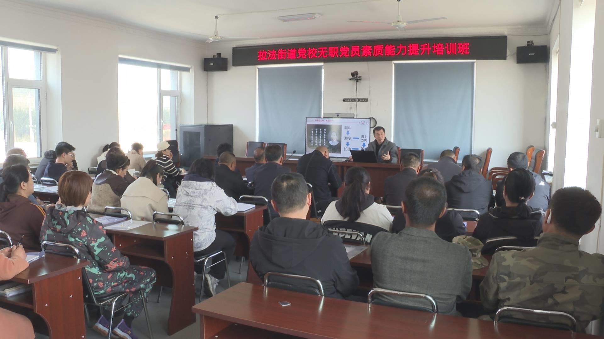蛟河市拉法街道组织村（社区）党员开展学习培训