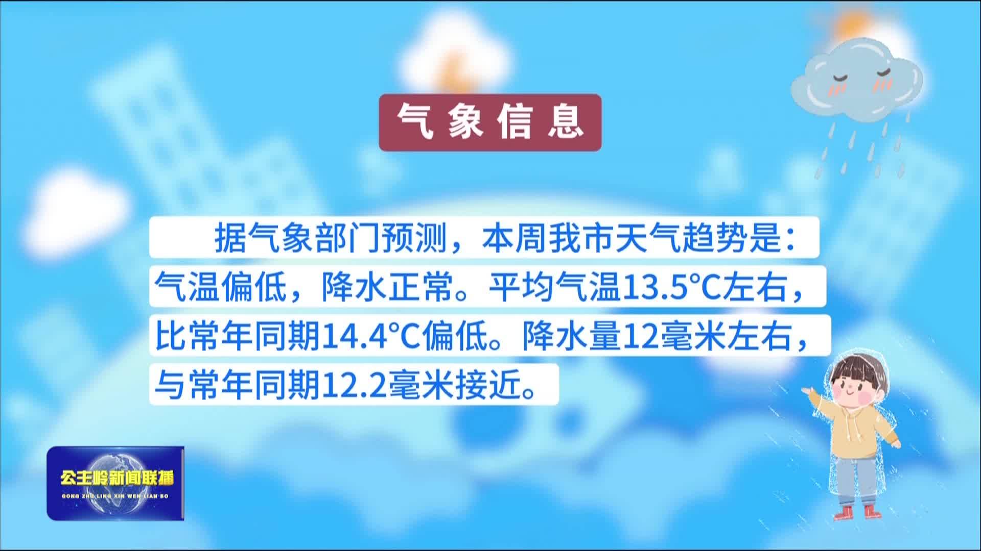 气象信息：预计本周我市气温偏低 降水正常