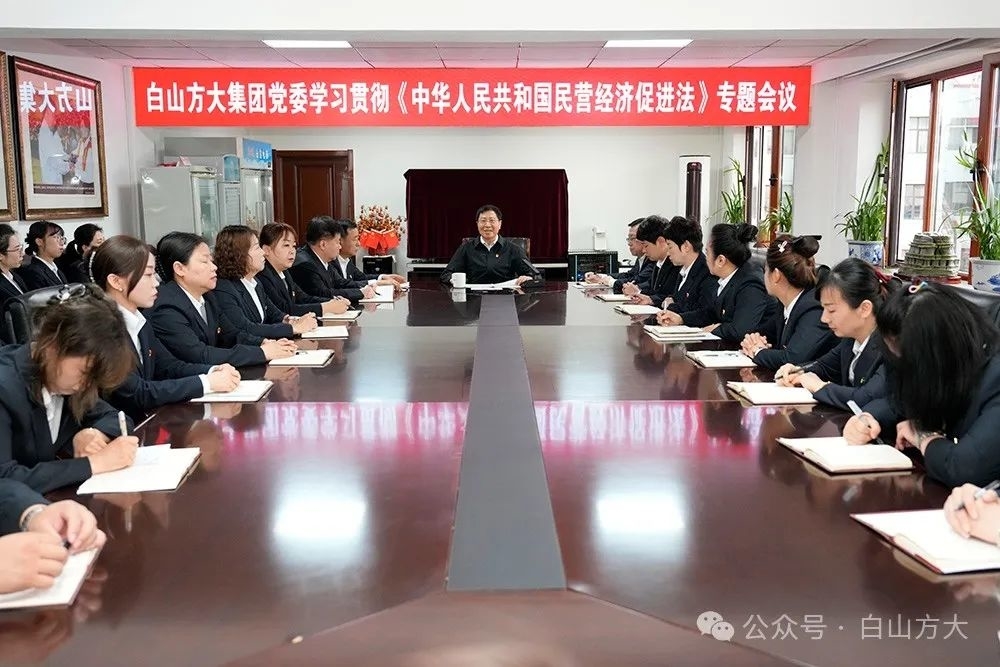 白山方大集团党委召开学习贯彻《中华人民共和国民营经济促进法》专题会议