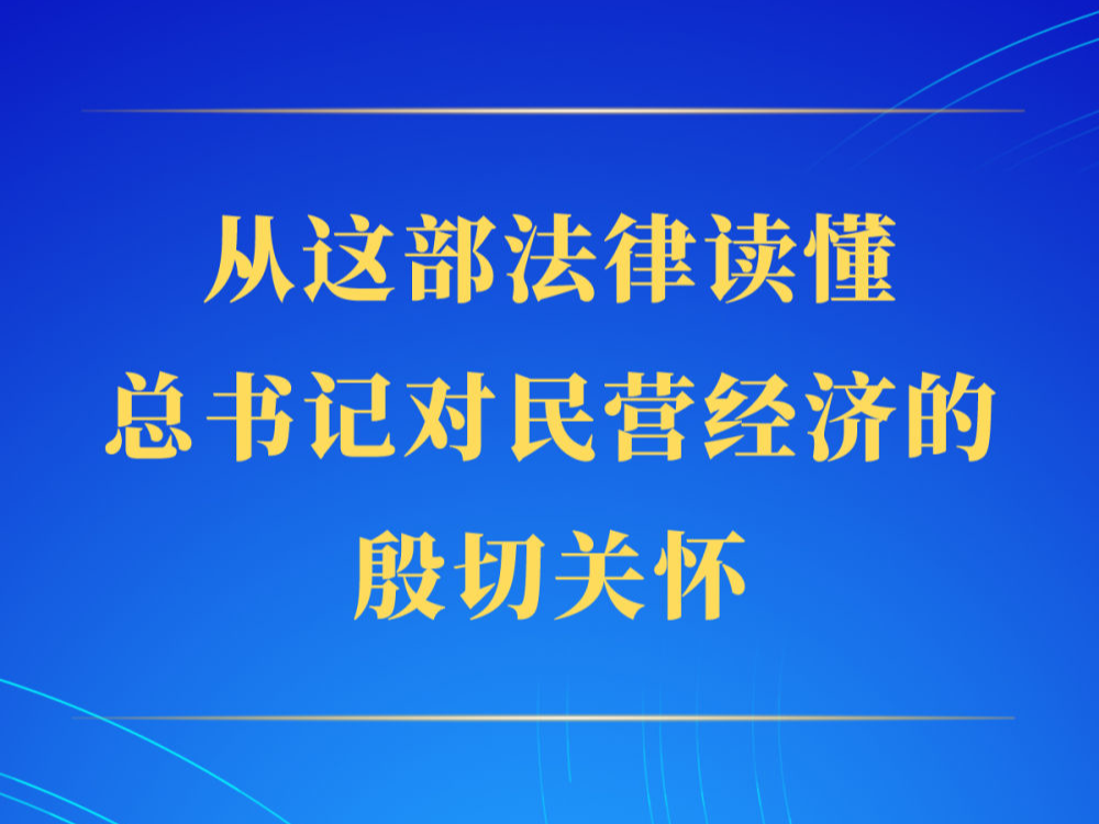 第一观察｜从这部法律读懂总书记对民营经济的殷切关怀