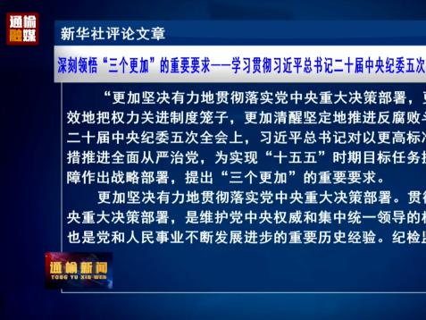 新华社评论文章：深刻领悟&ldquo;三个更加&rdquo;的重要要求&mdash;&mdash;学习贯彻习近平总书记二十届中央纪委五次全会重要讲话精神