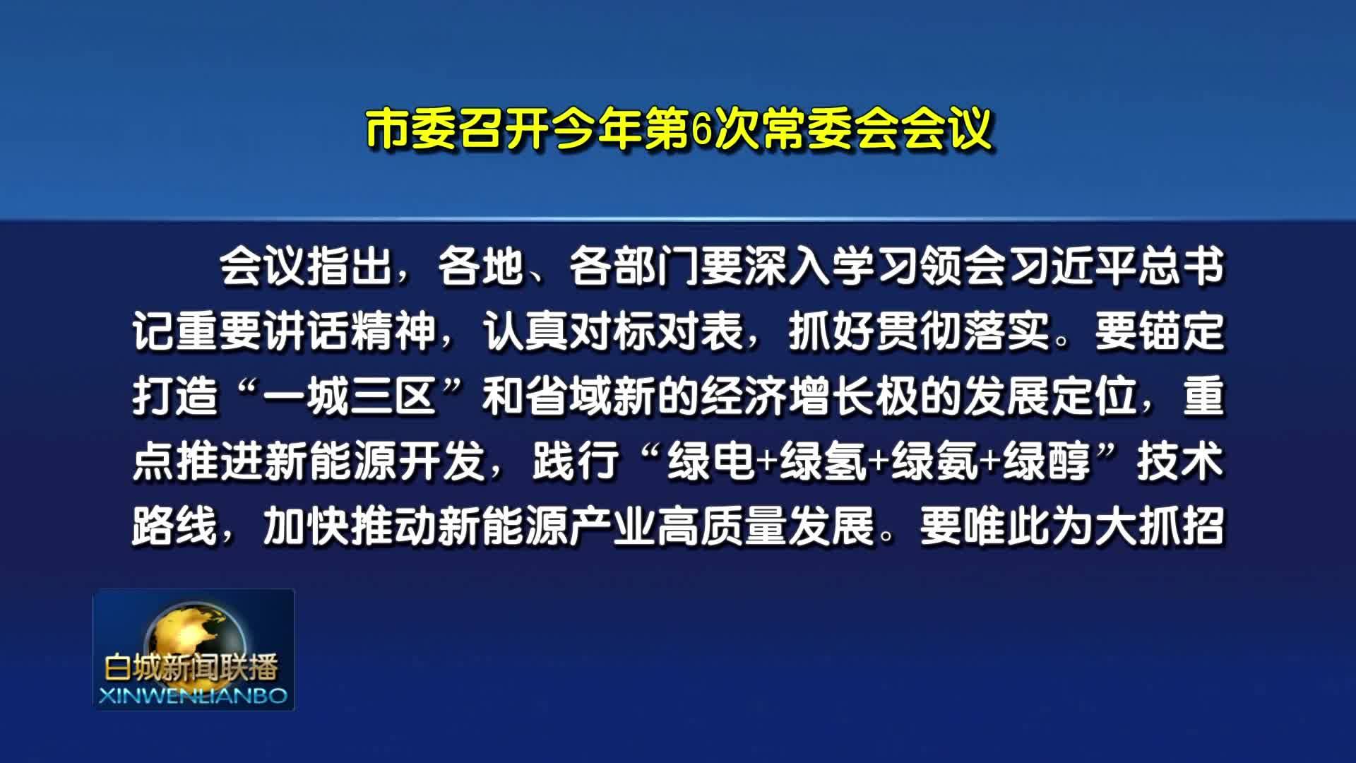 市委召开今年第6次常委会会议
