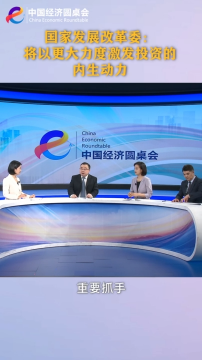 中国经济圆桌会｜下一步以更大力度激发投资的内生动力，促进投资止跌回稳和结构优化。
