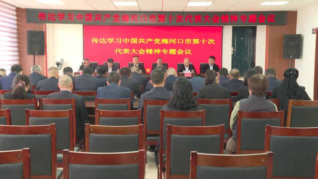 梅河口市退役军人事务局传达学习市第十次党代会精神