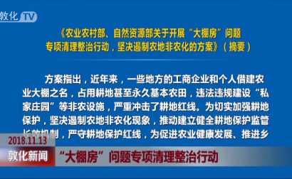 《农业农村部、自然资源部关于开展“大棚房”问题专项清理整治行动，坚决遏制农地非农化的方案》(摘要）