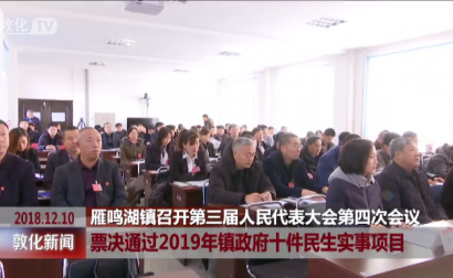 雁鸣湖镇召开第三届人民代表大会第四次会议