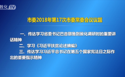 市委召开2018年第17次市委常委会议