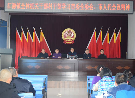 江源镇贯彻会议精神