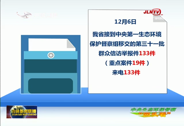 中央生态环保督察组向我省移交第三十一批群众信访举报件133件