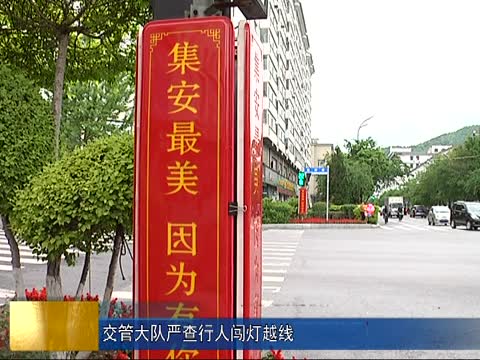 交管大队严查行人闯灯越线